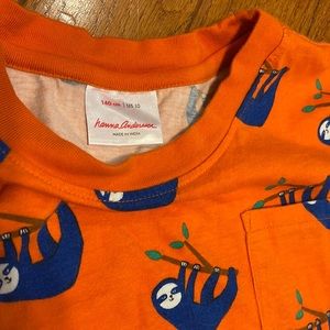 Hanna Andersson size 10 orange dress with blue sloths. 100 % cotton.